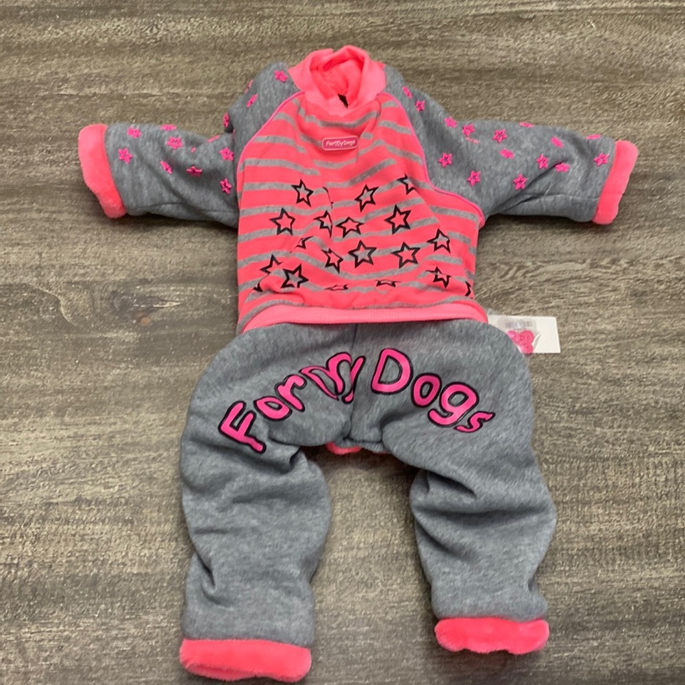 - Pink dog sweat suit see chart for size